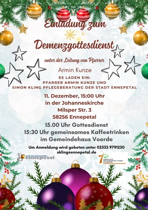 Einladung zum Demenzgottesdienst am 11.12.2025