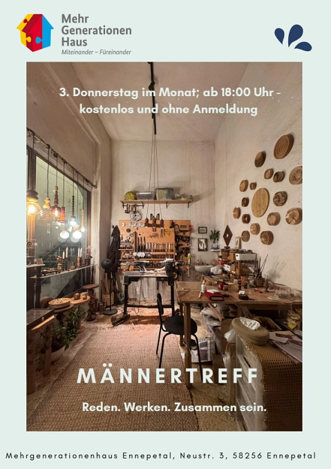 Der Männertreff im Mehrgenerationenhaus Ennepetal lädt zu geselligen Abenden ein&nbsp;&copy;&nbsp;Stadt Ennepetal