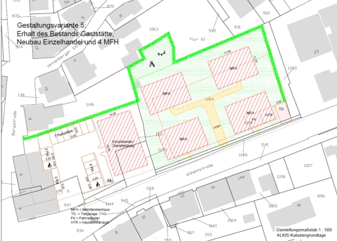 Rosine Quartiersentwicklung.png Karte mit Planung für die Gestaltung an der Rosine © Stadt Ennepetal